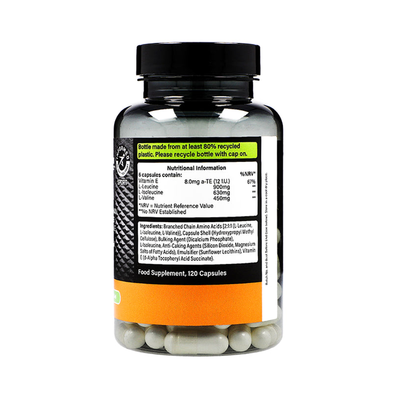 BCAA capsules branched chain amino acids 120 count - British product