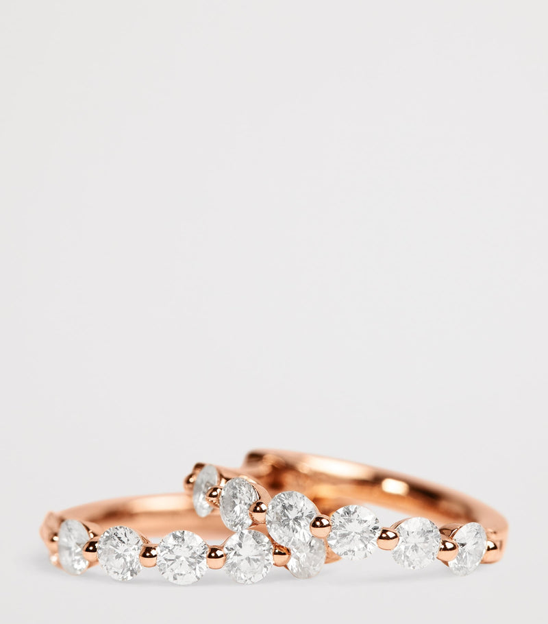 Harrods rose gold diamond hoop earrings 0.50ctw, imported from the UK