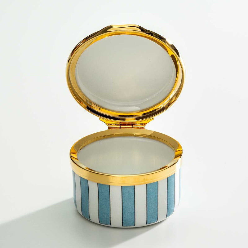 Halcyon Days It's a Boy enamel trinket box 4.5cm (British brand)