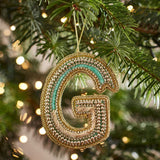 Fortnum's embroidered alphabet Christmas decoration letter G 8cm - British product