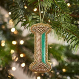 Fortnum's Eau de Nil embroidered letter I Christmas decoration (British brand)