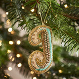 Fortnum's Eau de Nil embroidered letter J decoration (British brand)