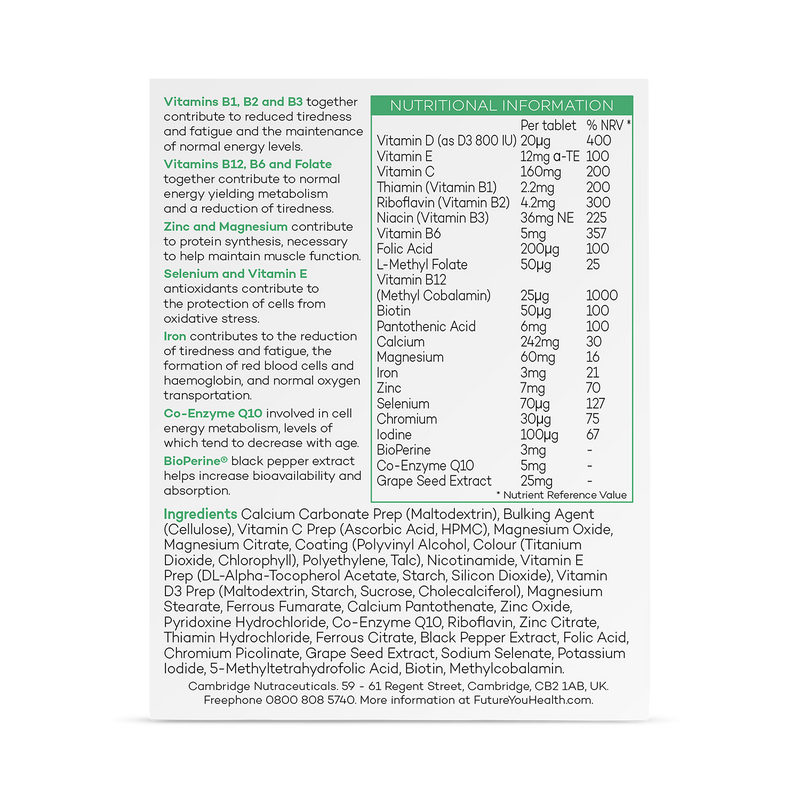 Fighting Fatigue multivitamin tablets 120 count, imported from the UK