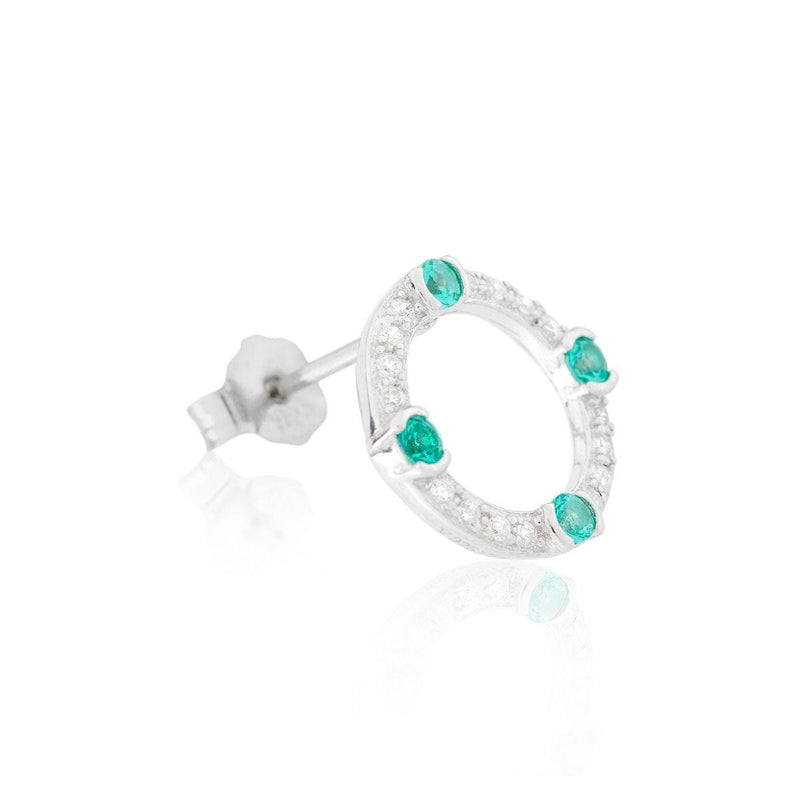 Laura Vann Luna pendant and earrings, rhodium plated sterling silver - British product