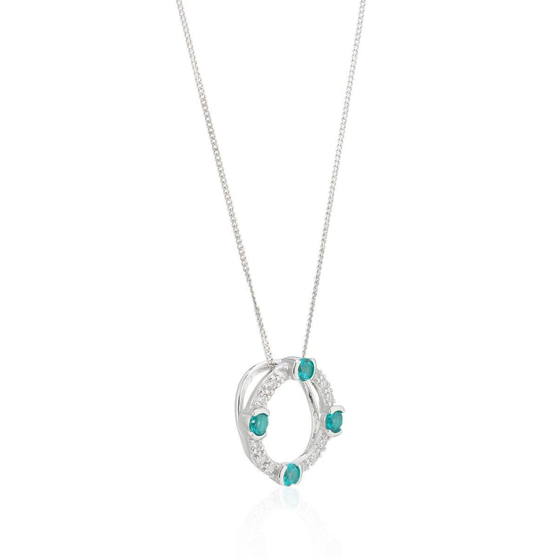 Laura Vann Luna pendant and earrings, rhodium plated sterling silver - British product