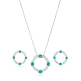 Laura Vann Luna pendant and earrings, rhodium plated sterling silver - British product