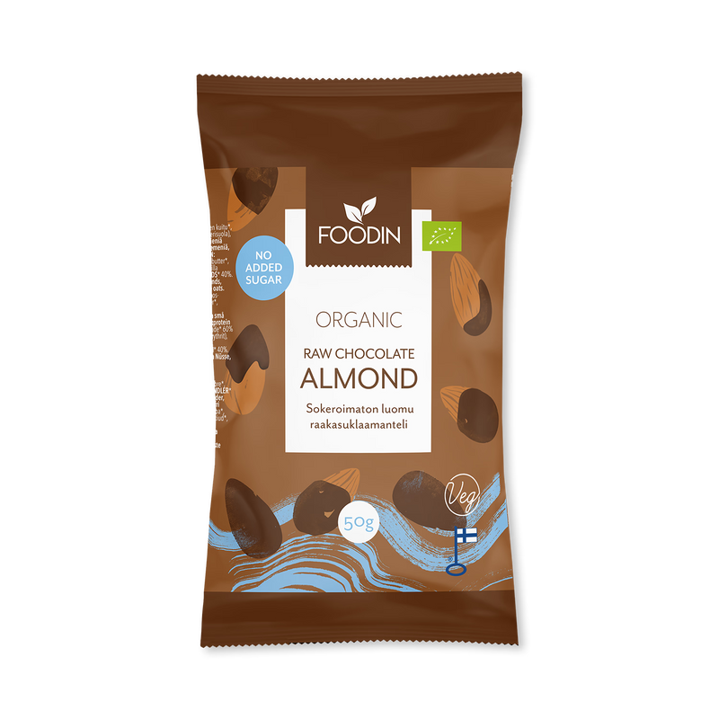 Organic raw chocolate with almonds 8x50g (British brand)