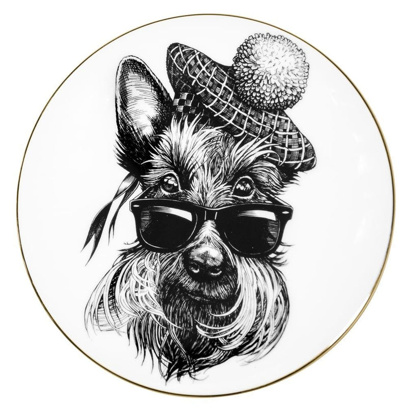 Rory Dobner Hamish Scottish Terrier bone china plate 21cm, UK version