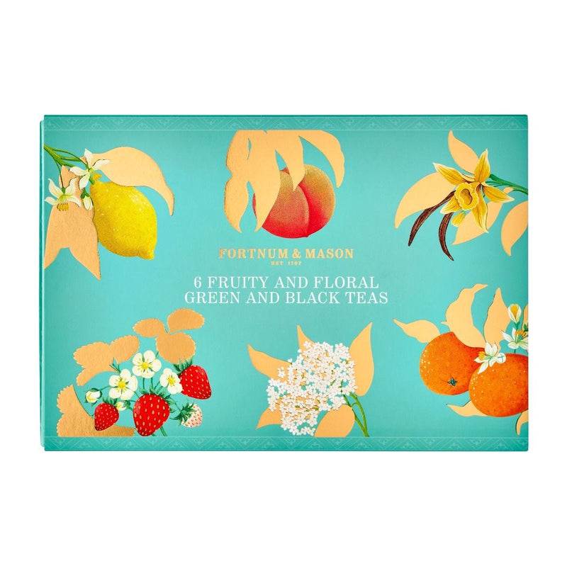 Scented tea caddy gift set, six 25g loose leaf teas - British product