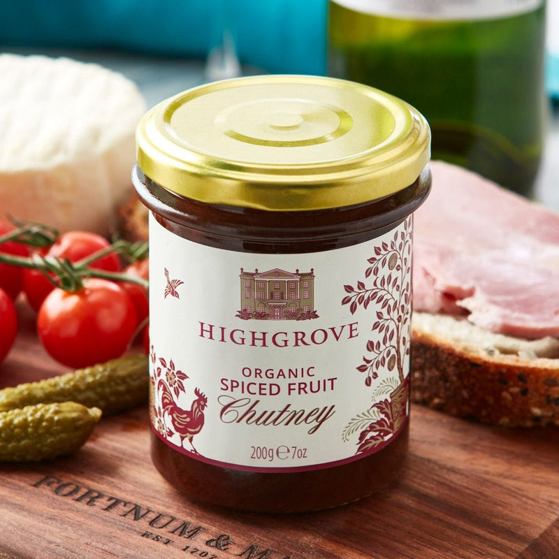 Highgrove Organic Spiced Fruit Chutney 200g, imported from the UK