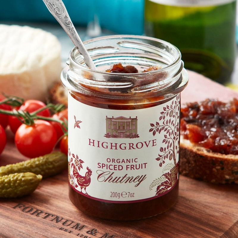Highgrove Organic Spiced Fruit Chutney 200g, imported from the UK