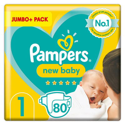 Costco UK Pampers New Baby Nappies Size 1 80 Jumbo+ Pack- Buy online at McGrocer