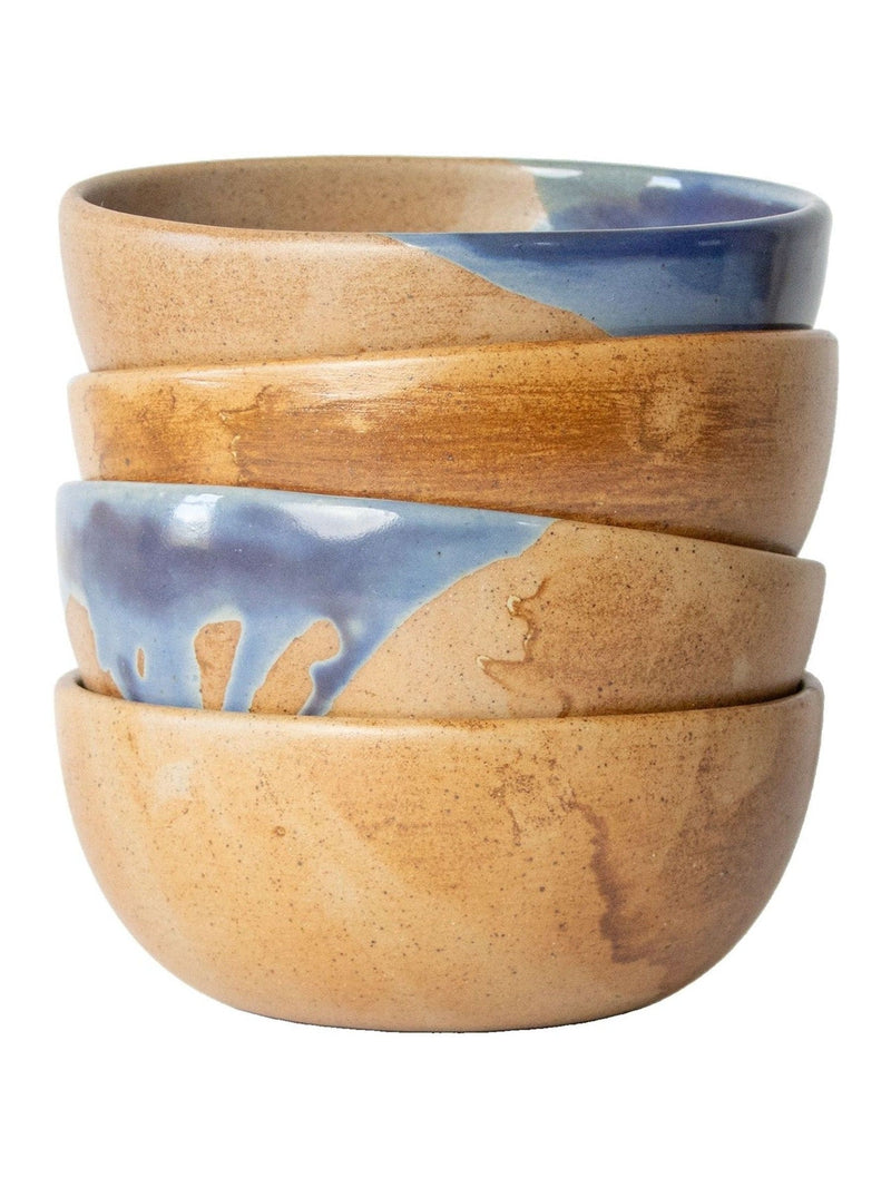 Curateology blue salt glazed cereal bowls set of 4, UK version