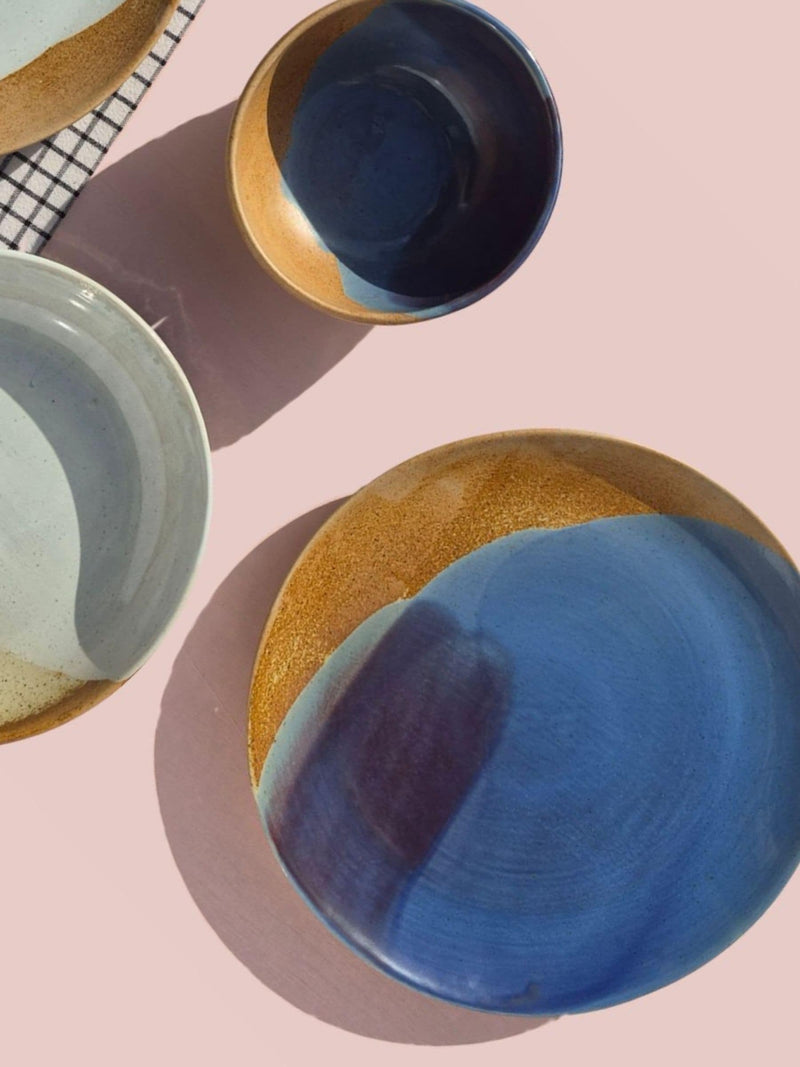 Curateology blue dinner plates set of 4 (British brand)