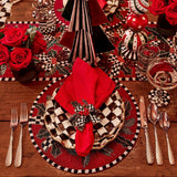 MacKenzie-Childs Holly Holiday beaded placemat 38cm, UK version