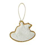 Fortnum's embroidered Christmas pudding platter decoration (British brand)