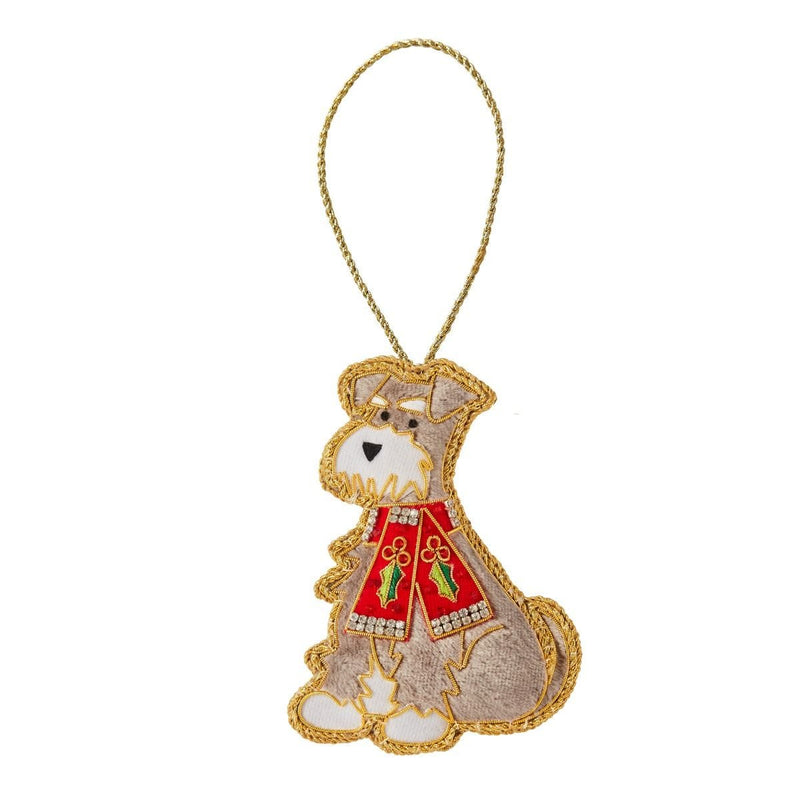 Fortnum & Mason schnauzer in scarf decoration, imported from the UK