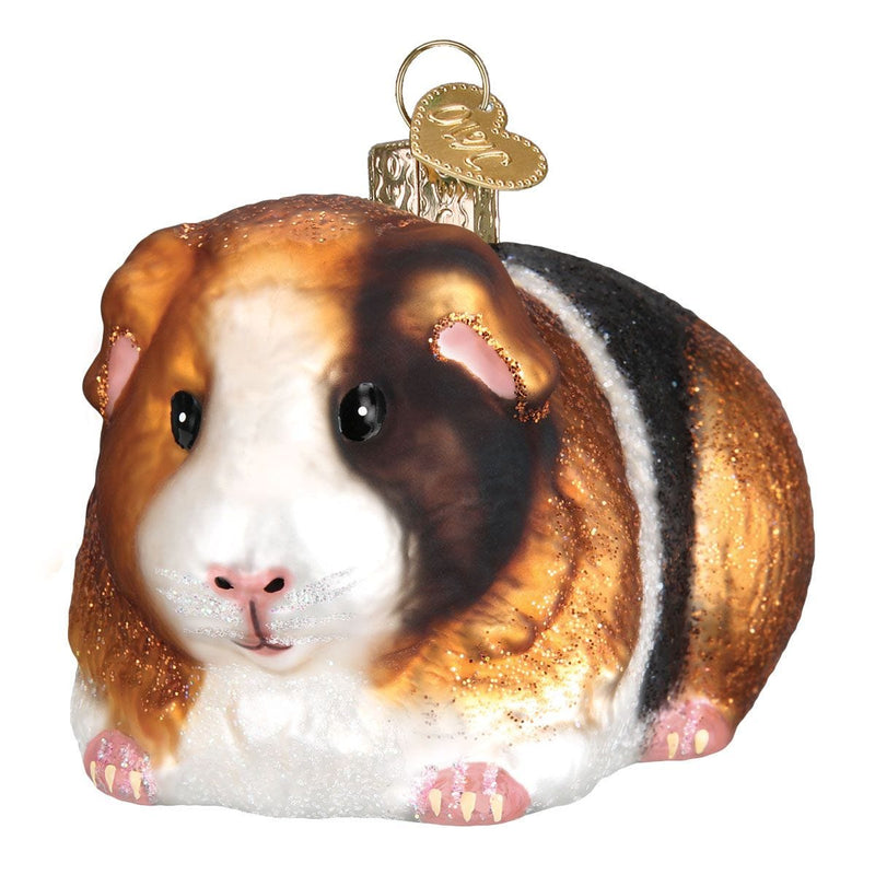 Guinea Pig glass Christmas ornament with loop - British product