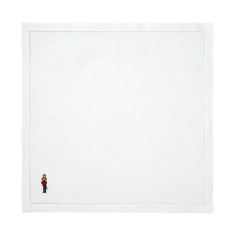Christmas Nutcracker hand-embroidered cotton napkin 50cm - British product