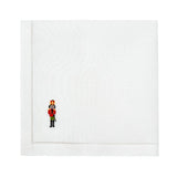 fortnum Christmas Nutcracker Hand-Embroidered Cotton Napkin 50cm x 50cm- Buy online at McGrocer