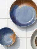 Curateology salt glazed stoneware pasta bowls set of 4 - British product