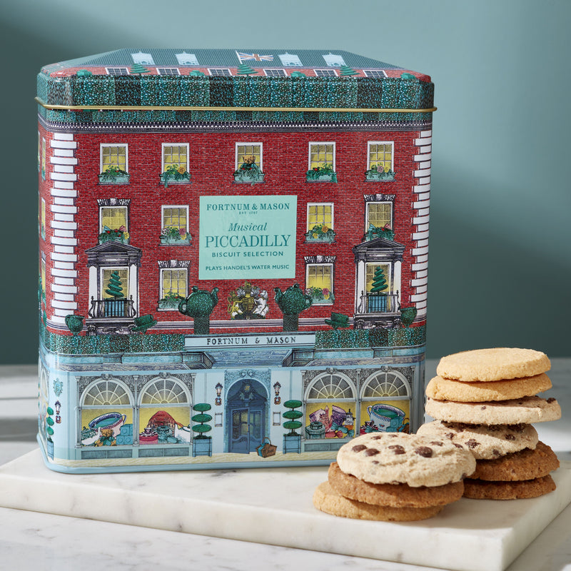 Fortnum's wicker hamper with sweet and savoury treats, imported from the UK