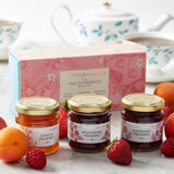 Fruit preserve trio gift pack with three 100g jars (British brand)
