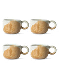 Curateology white salt glazed stoneware mugs set of 4 (British brand)