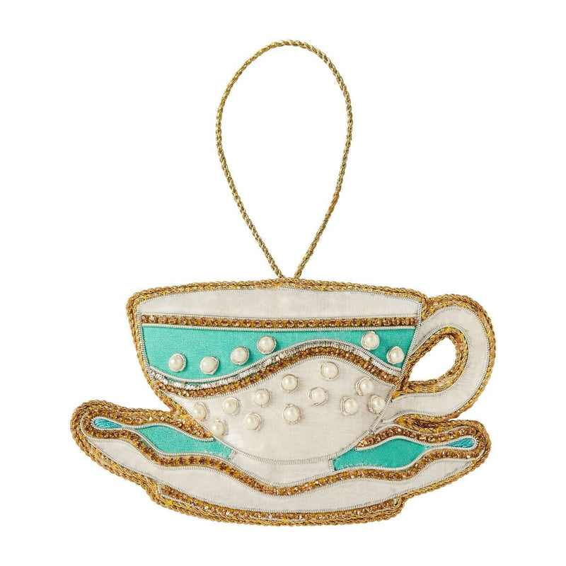 Fortnum's embroidered teacup decoration, UK version