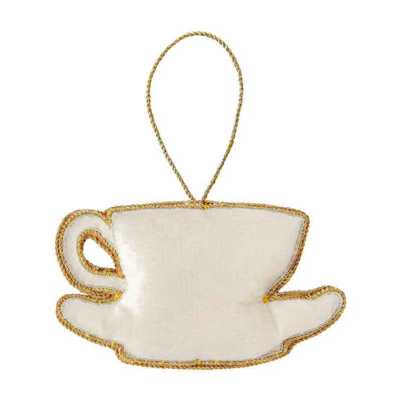 Fortnum's embroidered teacup decoration, UK version