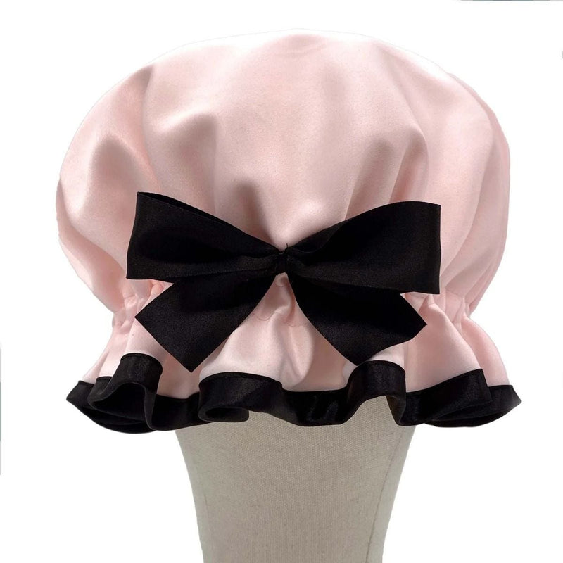 Shower Goddess satin shower cap vintage pink (British brand)