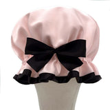 Shower Goddess satin shower cap vintage pink (British brand)