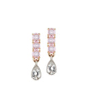 Crux London Happy Tears pear drop earrings in pink (British brand)