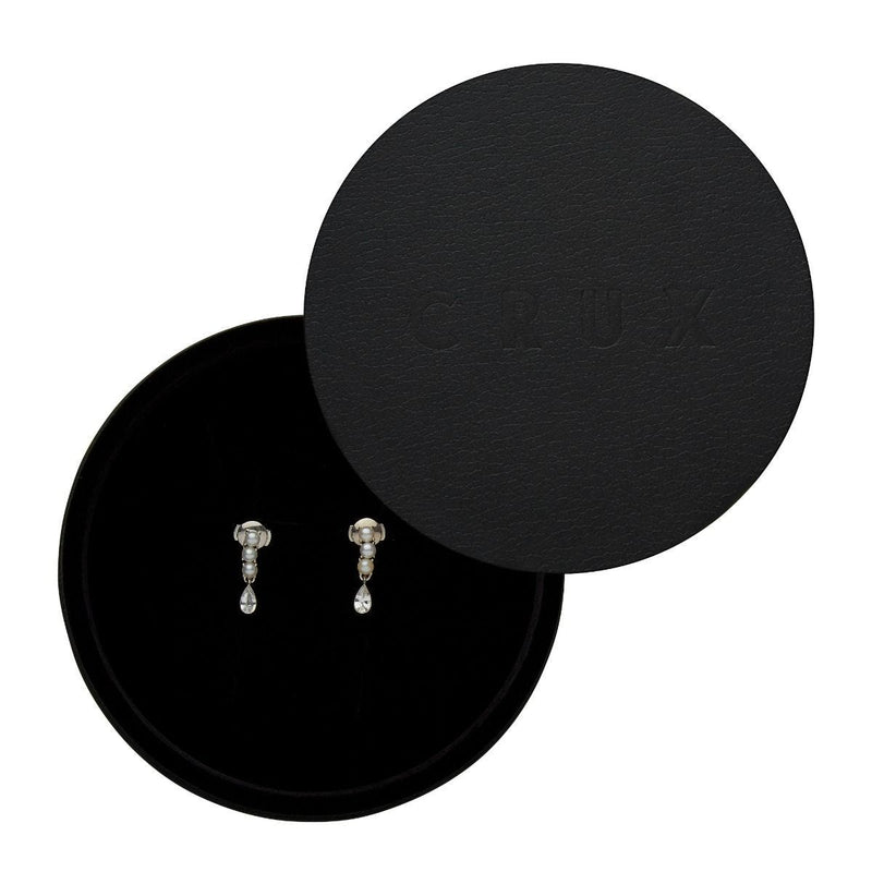Crux London Happy Tears pear drop earrings, UK version