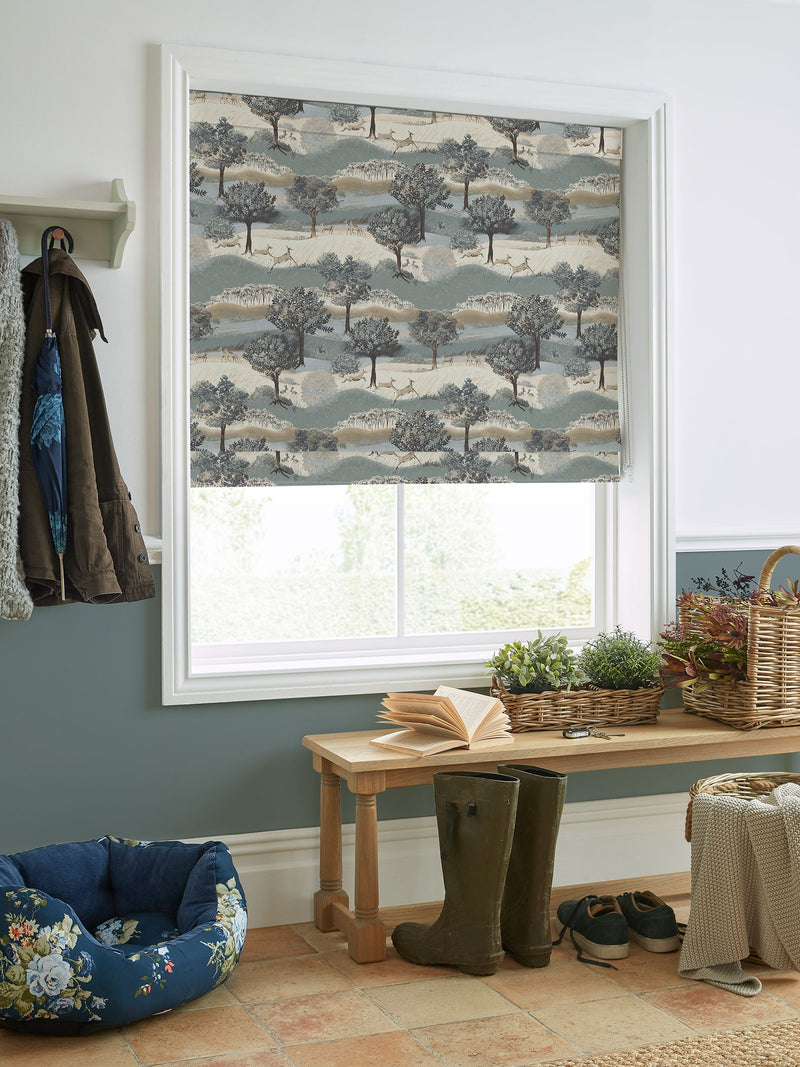 Laura Ashley Hartington roman blind 100% cotton countryside deer print - British product