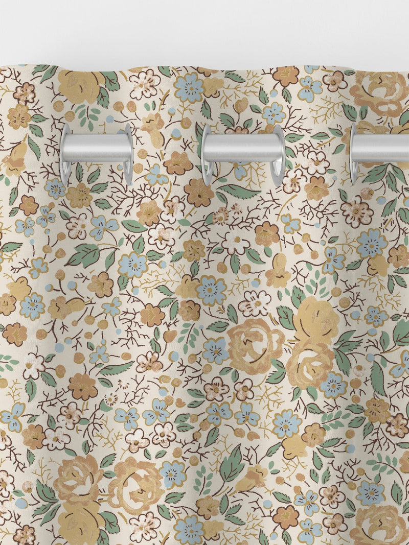 Laura Ashley curtains pale gold Rowena pattern, UK version