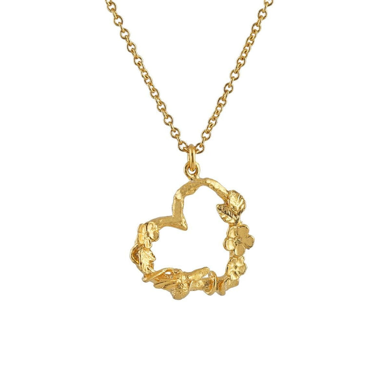 Alex Monroe floral heart necklace with Itsy Bitsy Bee (British brand)