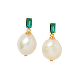 fortnum Laura Vann Exclusive Stone & Pearl Drop Earrings, Gold- Buy online at McGrocer