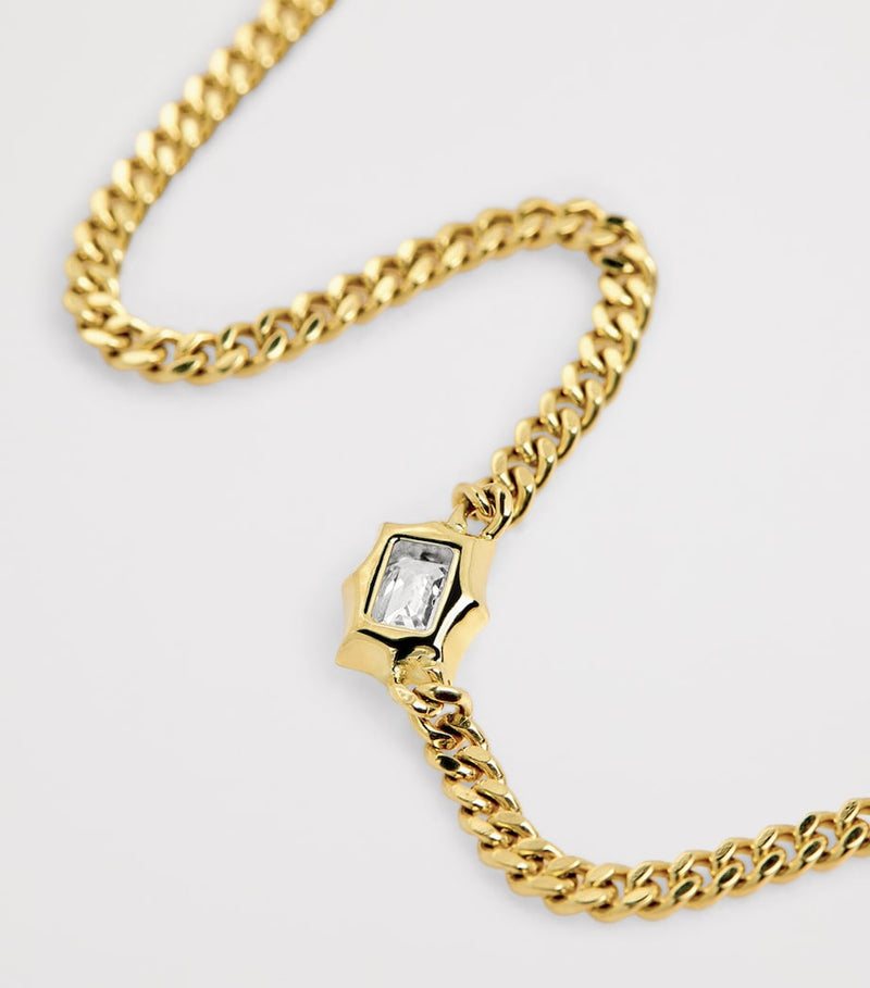 Jade Trau Vanguard curb necklace yellow gold diamond, imported from the UK