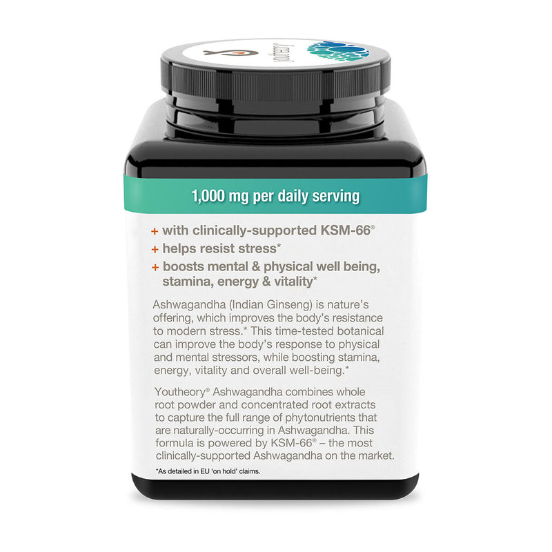 Youtheory ashwagandha supplement 150 capsules (British brand)
