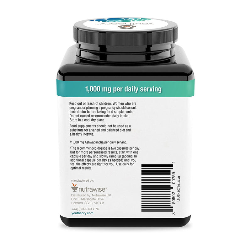 Youtheory ashwagandha supplement 150 capsules (British brand)