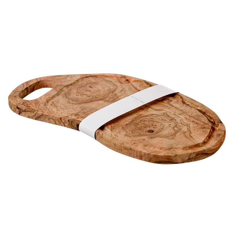 Naturally Med olive wood board with groove, 47cm, imported from the UK