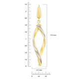 14ct two tone gold twisted dangle earrings, imported from the UK