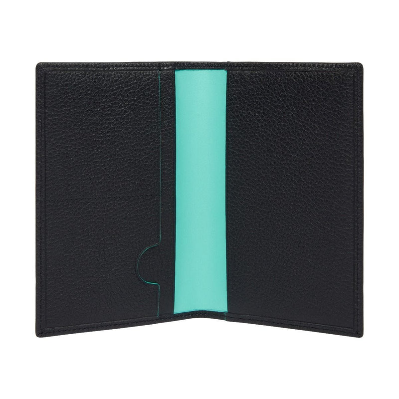 Fortnum's navy leather passport cover with card slots (British brand)