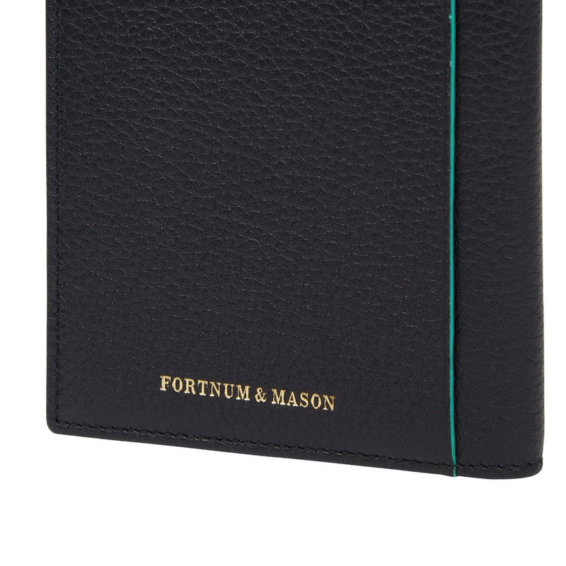 Fortnum's navy leather passport cover with card slots (British brand)