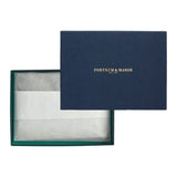 Fortnum's leather zip pouch navy medium, imported from the UK