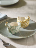 Set of 2 Sage Green Pat and Peggy Chicken Egg Cups
