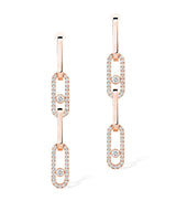 Harrods Messika Move Link Pink Gold and Diamond Convertible Earrings (1.70ct)- Buy online at McGrocer