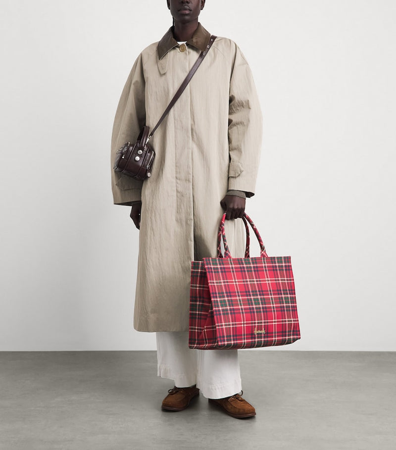 Harrods tartan zipped tote bag cotton canvas, UK version