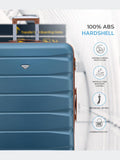 Flight Knight 2-piece hardcase suitcase set blue/tan, UK version